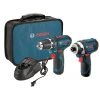 Factory Reconditioned Bosch CLPK22-120-RT 12V Max Lithium-Ion 3/8 In. Cordless Drill/Driver And Impact Driver Combo Kit (2 Ah) -RECONDITIONED PRODUCTS Store bshrclpk22 120 rt a