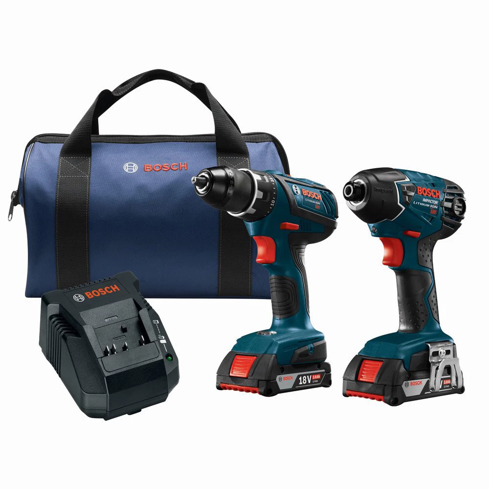 Factory Reconditioned Bosch CLPK237A-181-RT 18V 4.0 Ah Cordless Lithium-Ion Hammer Drill And Impact Driver Combo Kit 3 Factory Reconditioned Bosch CLPK237A-181-RT 18V 4.0 Ah Cordless Lithium-Ion Hammer Drill And Impact Driver Combo Kit