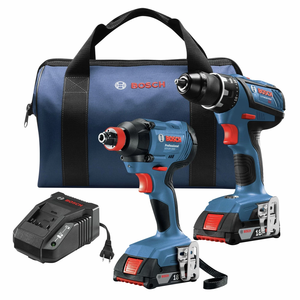 Factory Reconditioned Bosch GXL18V-232B22-RT 18V Compact Tough Lithium-Ion 1/2 In. Cordless Drill Driver / 1/4 In. And 1/2 In. 2-in-1 Bit/Socket Impact Driver Combo Kit (2 Ah) 3 Factory Reconditioned Bosch GXL18V-232B22-RT 18V Compact Tough Lithium-Ion 1/2 In. Cordless Drill Driver / 1/4 In. And 1/2 In. 2-in-1 Bit/Socket Impact Driver Combo Kit (2 Ah)