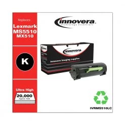 Factory Reconditioned Innovera IVRMS510LC Remanufactured 20000 Page Ultra High Yield Toner Cartridge For Lexmark MS510/MX510 - Black -RECONDITIONED PRODUCTS Store ivrrms510lc b