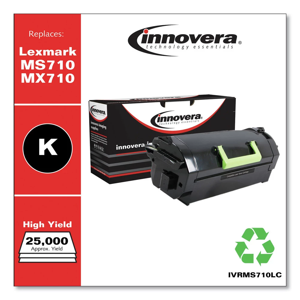 Factory Reconditioned Innovera IVRMS710LC Remanufactured 25000 Page High Yield Toner Cartridge For Lexmark MS710/MX710 - Black 5 Factory Reconditioned Innovera IVRMS710LC Remanufactured 25000 Page High Yield Toner Cartridge For Lexmark MS710/MX710 - Black - Image 3