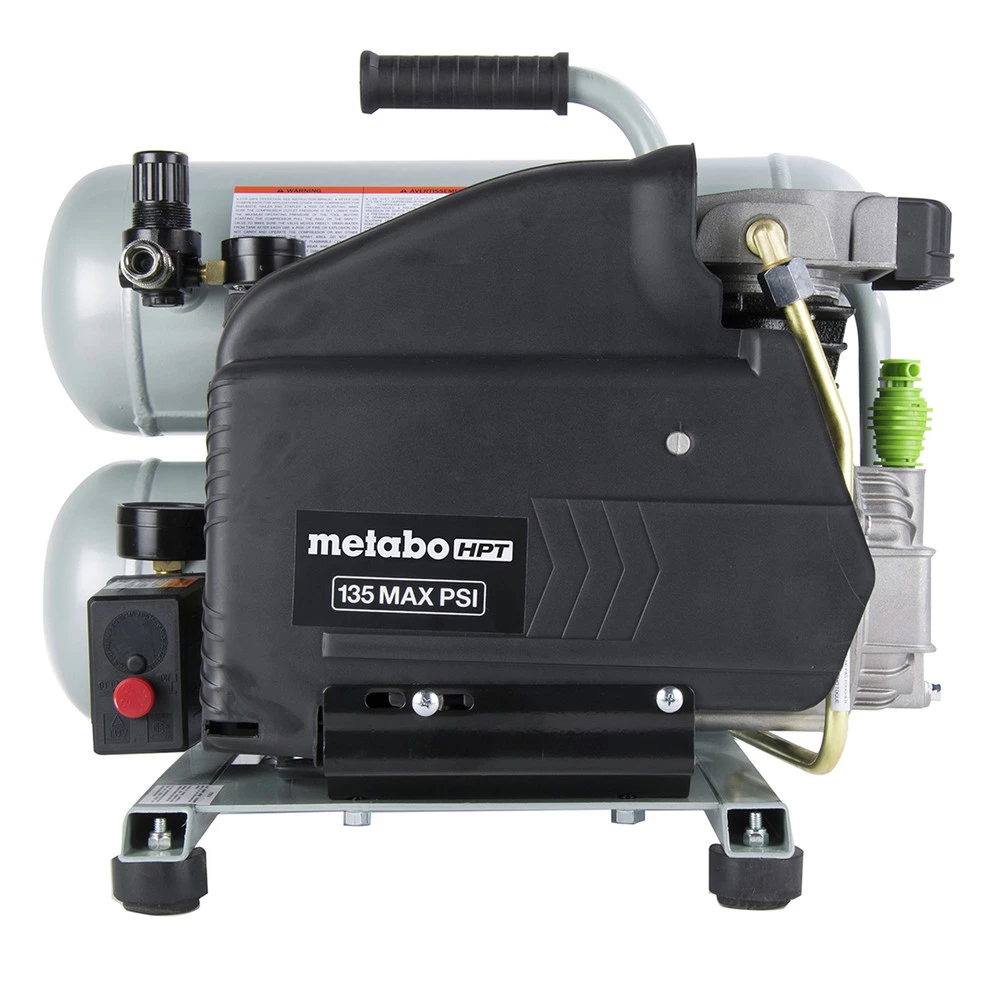 Factory Reconditioned Metabo HPT EC99SM 2 HP 4 Gallon Oil-Lube Twin Stack Air Compressor 4 Factory Reconditioned Metabo HPT EC99SM 2 HP 4 Gallon Oil-Lube Twin Stack Air Compressor - Image 2