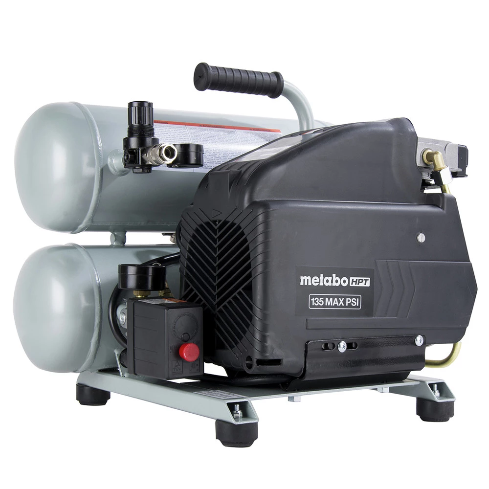 Factory Reconditioned Metabo HPT EC99SM 2 HP 4 Gallon Oil-Lube Twin Stack Air Compressor 5 Factory Reconditioned Metabo HPT EC99SM 2 HP 4 Gallon Oil-Lube Twin Stack Air Compressor - Image 3