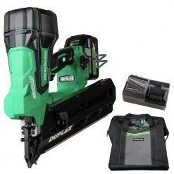 Factory Reconditioned Metabo HPT NR3675DDMR MultiVolt 36V Brushless Lithium-Ion 21 Degree 3-1/2 In. Cordless Duplex Nailer Kit (2.5 Ah)