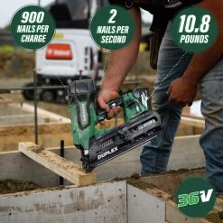 Factory Reconditioned Metabo HPT NR3675DDMR MultiVolt 36V Brushless Lithium-Ion 21 Degree 3-1/2 In. Cordless Duplex Nailer Kit (2.5 Ah) -RECONDITIONED PRODUCTS Store mhprnr3675ddmr c