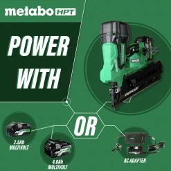 Factory Reconditioned Metabo HPT NR3675DDMR MultiVolt 36V Brushless Lithium-Ion 21 Degree 3-1/2 In. Cordless Duplex Nailer Kit (2.5 Ah) -RECONDITIONED PRODUCTS Store mhprnr3675ddmr d