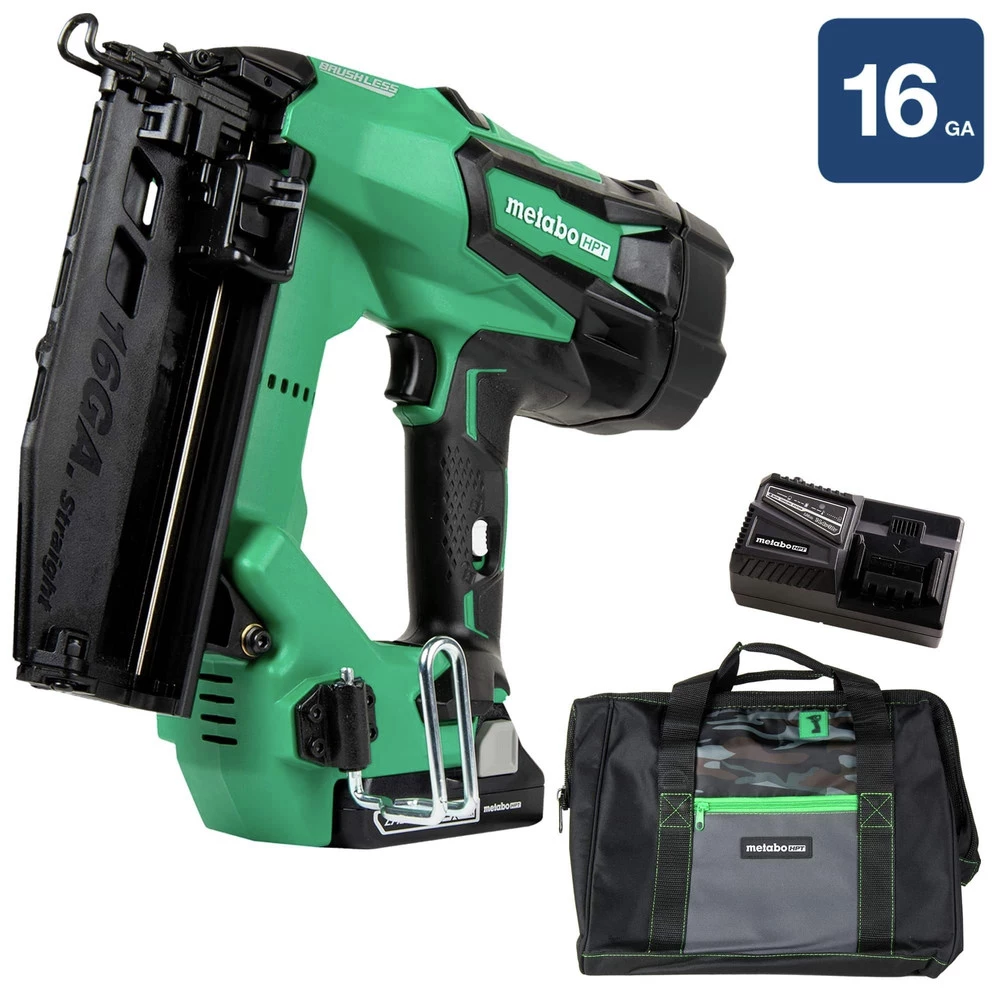 Factory Reconditioned Metabo HPT NT1865DMMR 18V Brushless Lithium-Ion 16 Gauge Cordless Straight Brad Nailer Kit (3 Ah) 3 Factory Reconditioned Metabo HPT NT1865DMMR 18V Brushless Lithium-Ion 16 Gauge Cordless Straight Brad Nailer Kit (3 Ah)