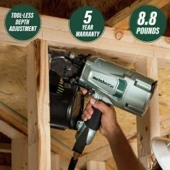 Factory Reconditioned Metabo HPT NV83A5M Brushed 3-1/4 In. Coil Framing Nailer -RECONDITIONED PRODUCTS Store mhprnv83a5m b