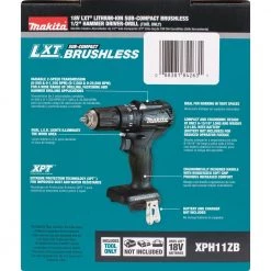 Factory Reconditioned Makita XPH11ZB-R 18V LXT Lithium-Ion Brushless Sub-Compact 1/2 In. Cordless Hammer Drill Driver (Tool Only) -RECONDITIONED PRODUCTS Store mktrxph11zb r g