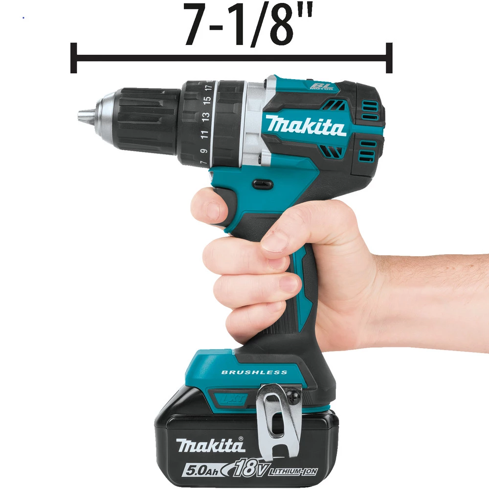 Factory Reconditioned Makita XPH12T-R 18V LXT Compact Brushless Lithium-Ion 1/2 In. Cordless Hammer Drill Driver Kit With 2 Batteries (5 Ah) 6 Factory Reconditioned Makita XPH12T-R 18V LXT Compact Brushless Lithium-Ion 1/2 In. Cordless Hammer Drill Driver Kit With 2 Batteries (5 Ah) - Image 4